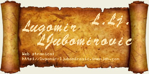 Lugomir LJubomirović vizit kartica